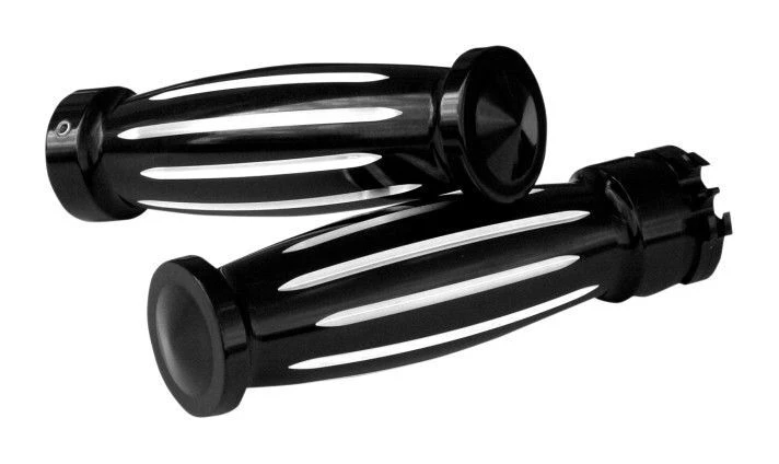 Accutronix Grips For Harley Fly-By-Wire Throttle Diamond / Chrome [Blemished - Very Good] - Image 2