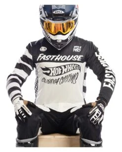 Fasthouse Grindhouse Hot Wheels Jersey -Motorcycle Accessories Store fasthouse grindhouse hot wheels jersey white black 4