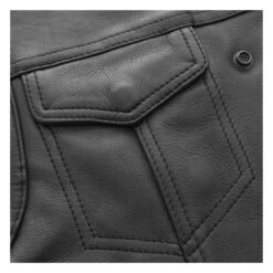 First Manufacturing Lowside Leather Vest -Motorcycle Accessories Store first manufacturing lowside leather vest black 3