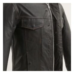 First Manufacturing Maduro Leather Riding Shirt -Motorcycle Accessories Store first manufacturing maduro leather shirt black 5