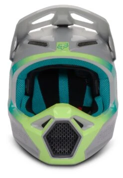 Fox Racing V1 Horyzn Helmet -Motorcycle Accessories Store fox racing v1 horyzn helmet grey teal yellow 1