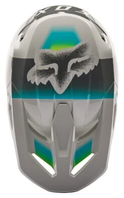 Fox Racing V1 Horyzn Helmet -Motorcycle Accessories Store fox racing v1 horyzn helmet grey teal yellow 4