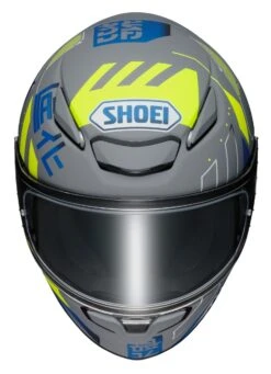 Shoei RF-1400 Accolade Helmet -Motorcycle Accessories Store shoei rf1400 accolade helmet grey blue yellow 2