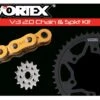 Vortex V3 WSS Chain And Sprocket Kit Kawasaki ZX6 1993-2003 Gold Chain [Previously Installed]